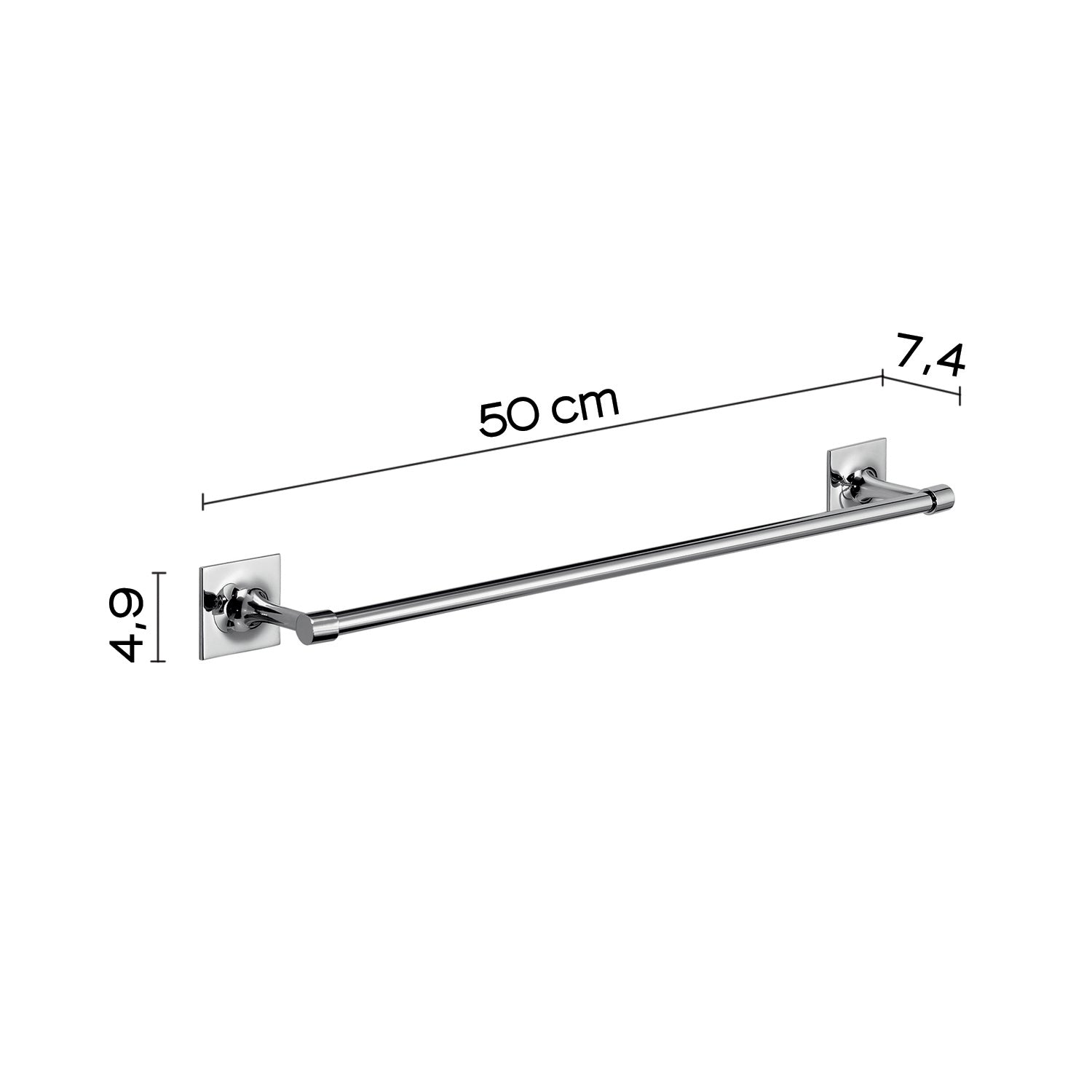 Porta asciugamani 50 cm in ottone e Cromall Wizard di Gedy - Cromato