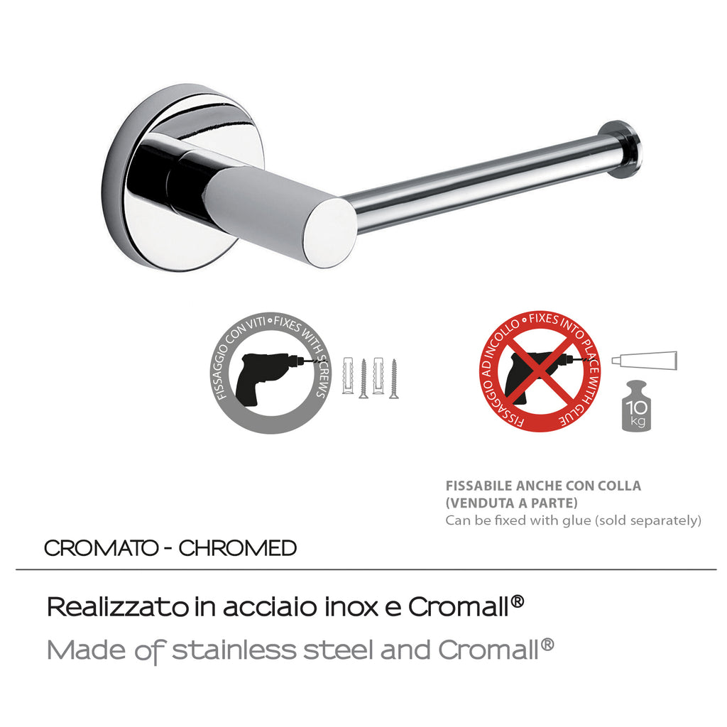 Porta carta igienica in Acciaio Inox e Cromall di Gedy serie Felce - Cromato