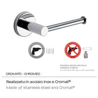 Porta carta igienica in Acciaio Inox e Cromall di Gedy serie Felce - Cromato