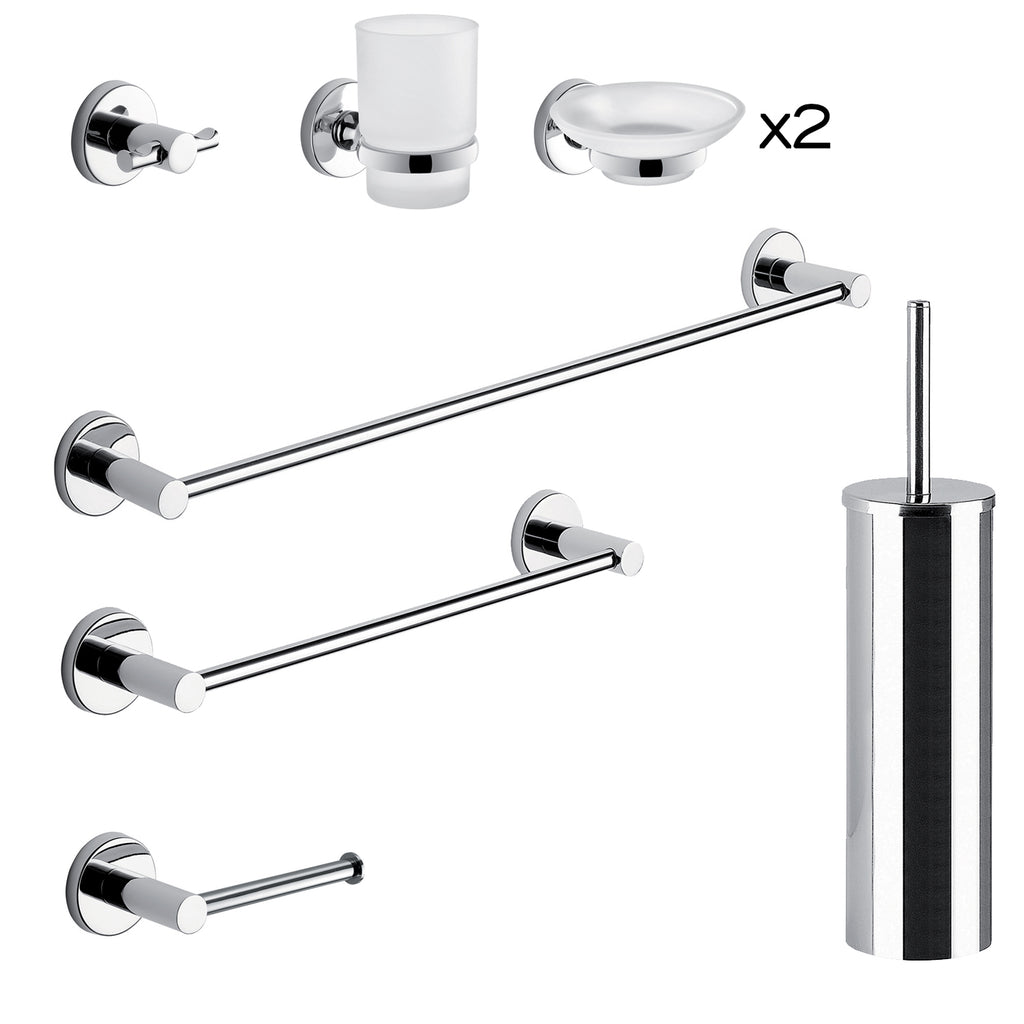 Set 8 pezzi in Acciaio Inox e Cromall Gedy serie Felce - Cromato