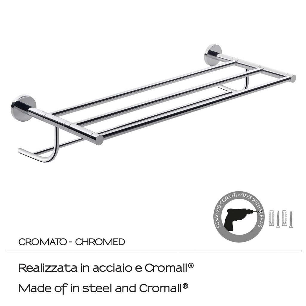 Gedy Felce mensola portasciugamani doppia acciaio inox e cromall cm 61