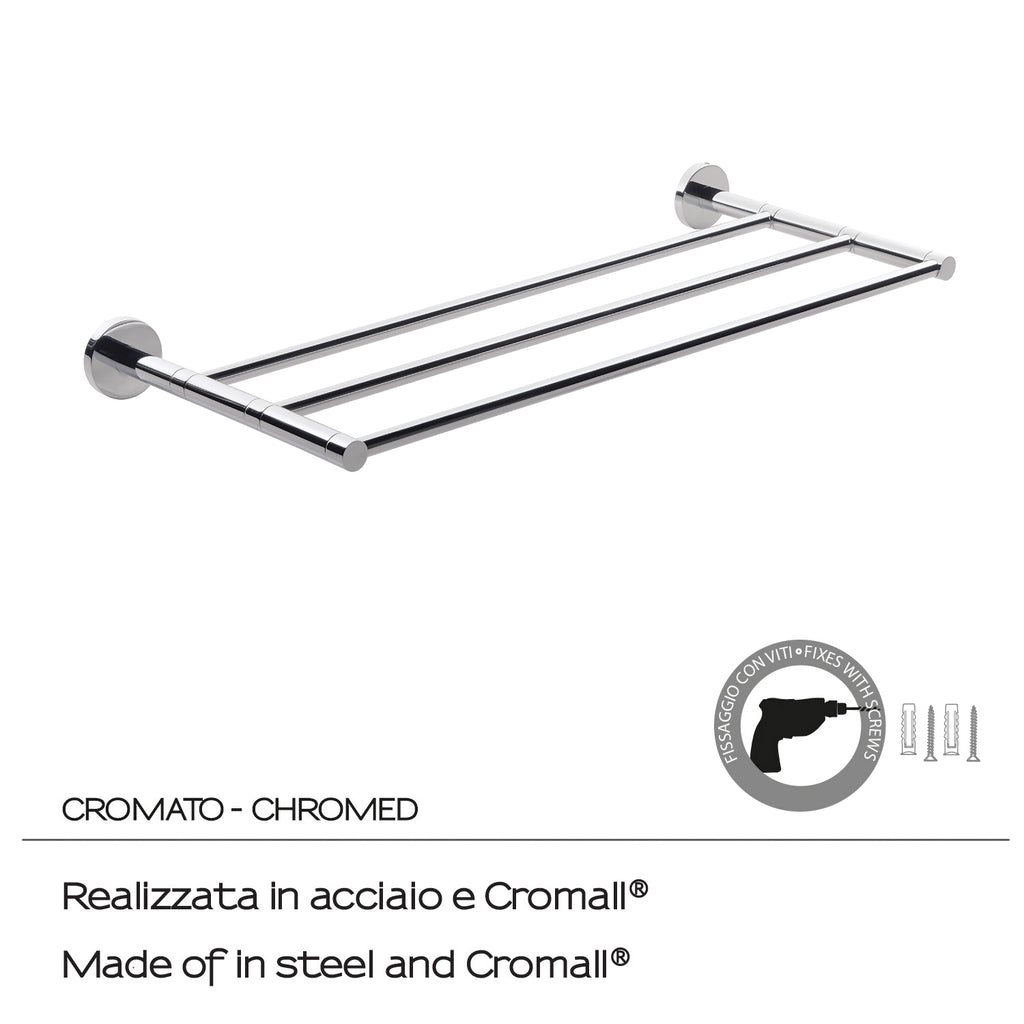 Gedy Felce mensola portasciugamani acciaio inox e cromall cm 61