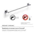 Porta asciugamani 60 cm a muro di Gedy serie Olimpo - Cromato