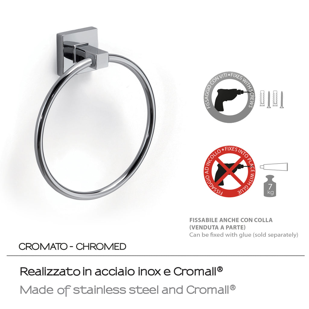 Porta asciugamani ad anello di Gedy serie Olimpo - Cromato