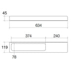 Mensola a Muro con foro Porta Asciugamani in Alluminio verniciato Nero Lineabeta collezione Saeta