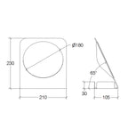 Specchio ingranditore in acciaio inox lucido Lineabeta modello Mevedo a ingrandimento 5x