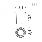 Bicchiere in vetro acidato collezione Link di Colombo Design