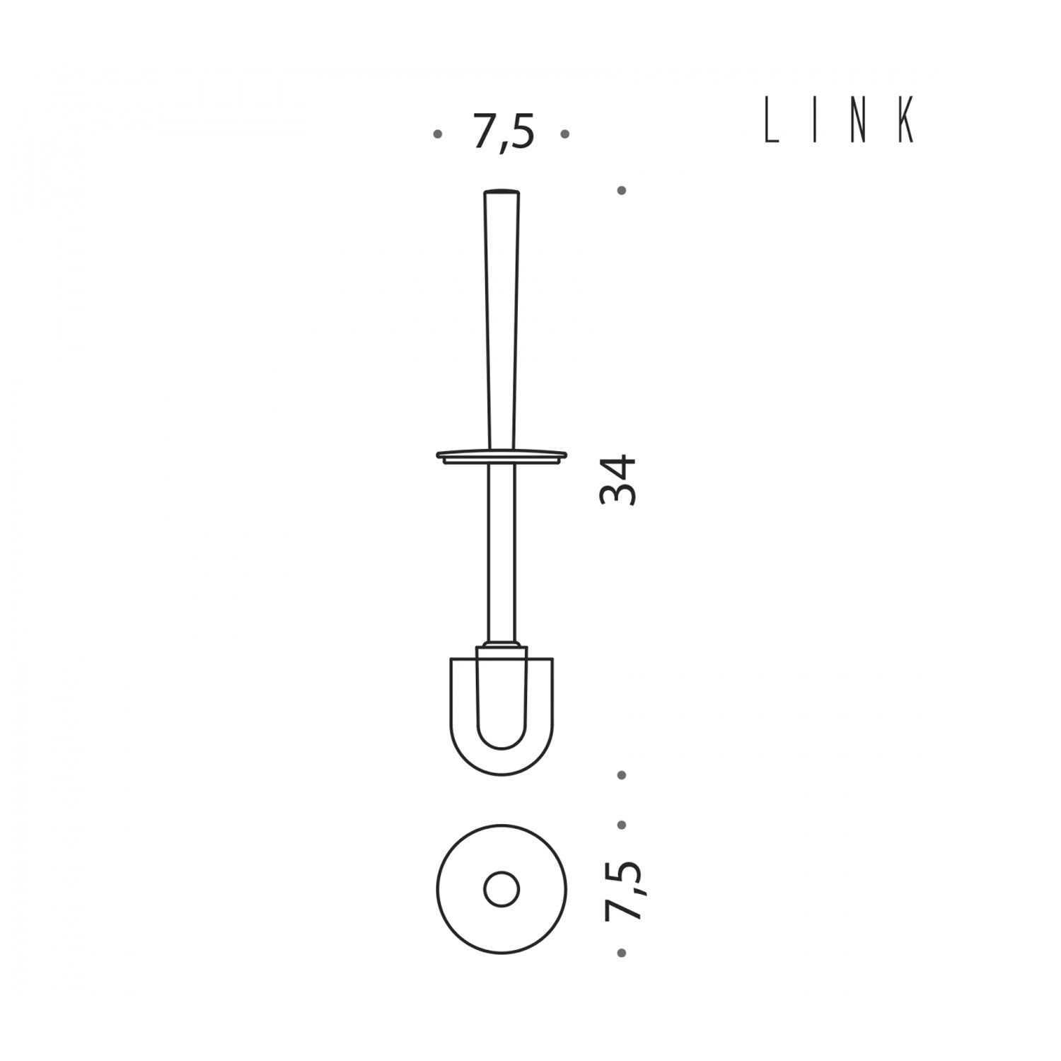 Manico con ciuffo in ottone collezione Link di Colombo Design