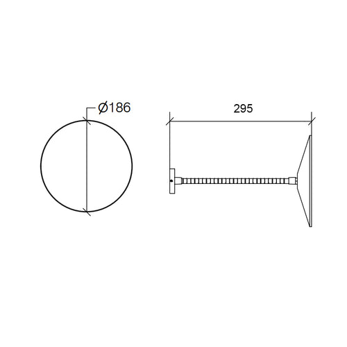 Specchio ingranditore 5x da parete Lineabeta Mevedo con braccio snodabile