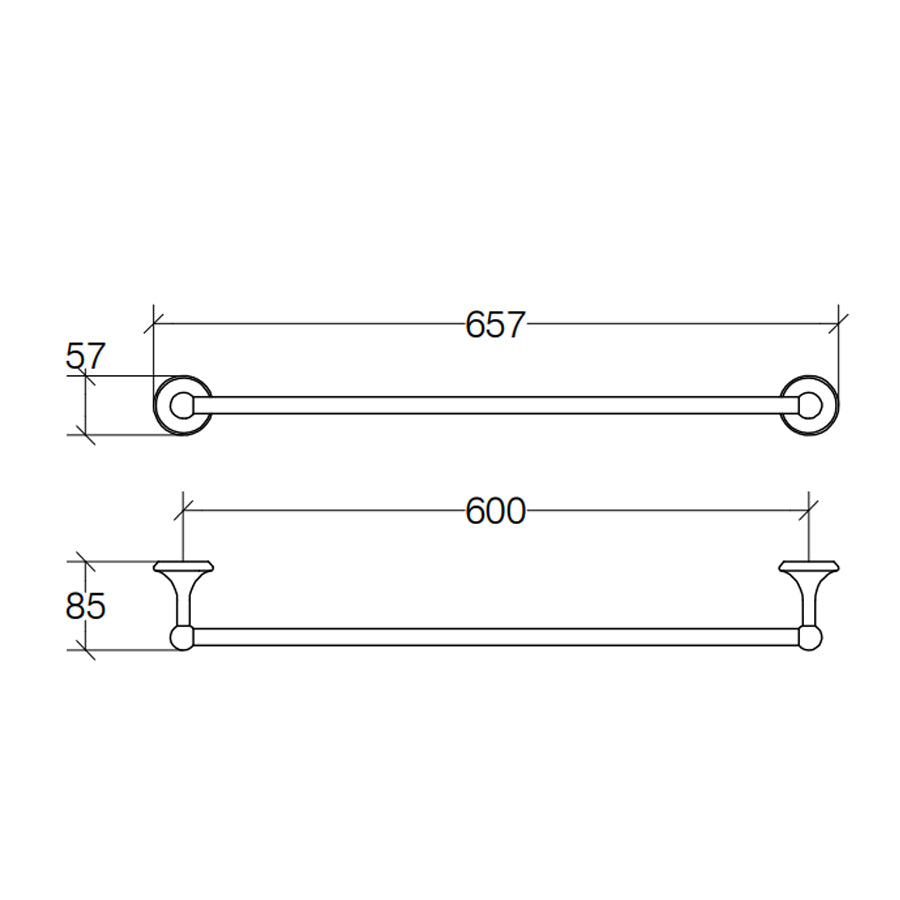 Porta asciugamani a muro di Lineabeta serie Venessia cm 66 in ottone Oro