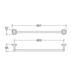 Porta asciugamani a muro di Lineabeta serie Venessia cm 66 in ottone Oro