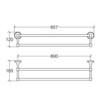 Porta asciugamani doppio serie Venezia di Lineabeta cm 66 in ottone oro