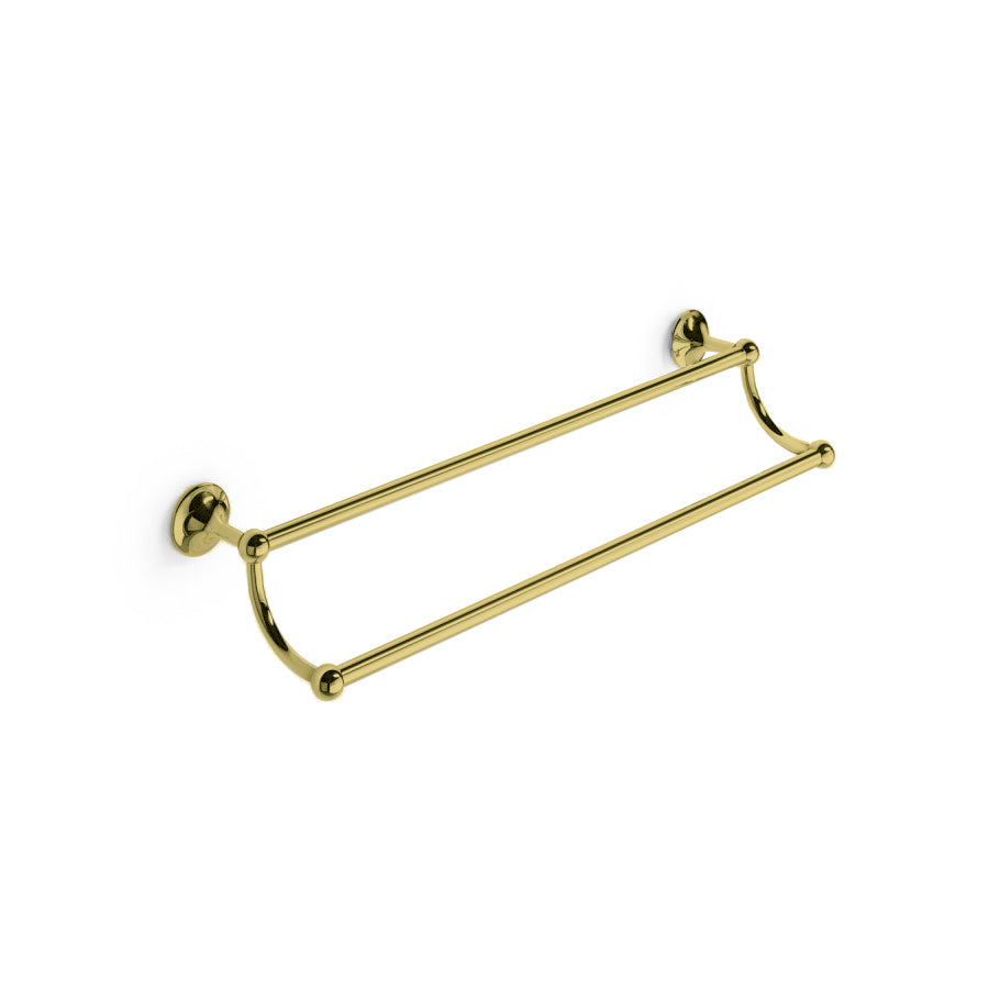 Porta asciugamani doppio serie Venezia di Lineabeta cm 66 in ottone oro