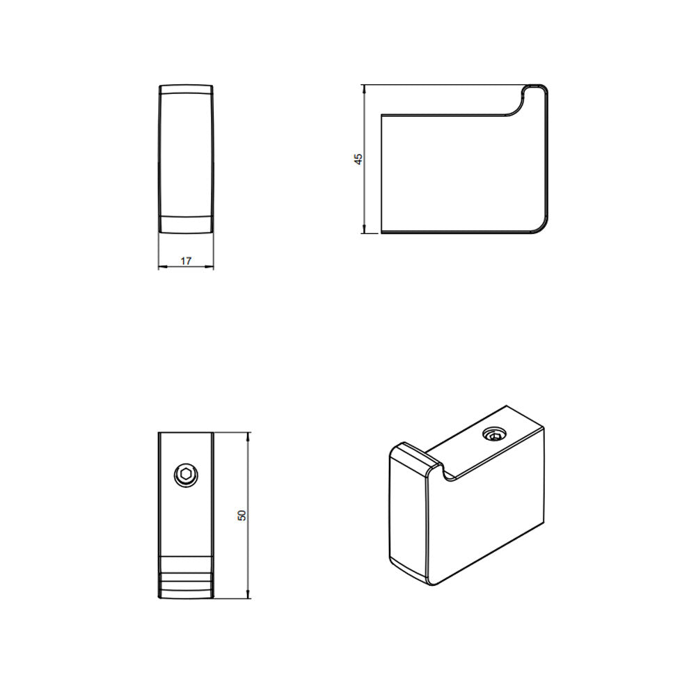 Appendino a muro in ottone cromato della collezione 'Extreme' by Cosmic cm 2x5x4