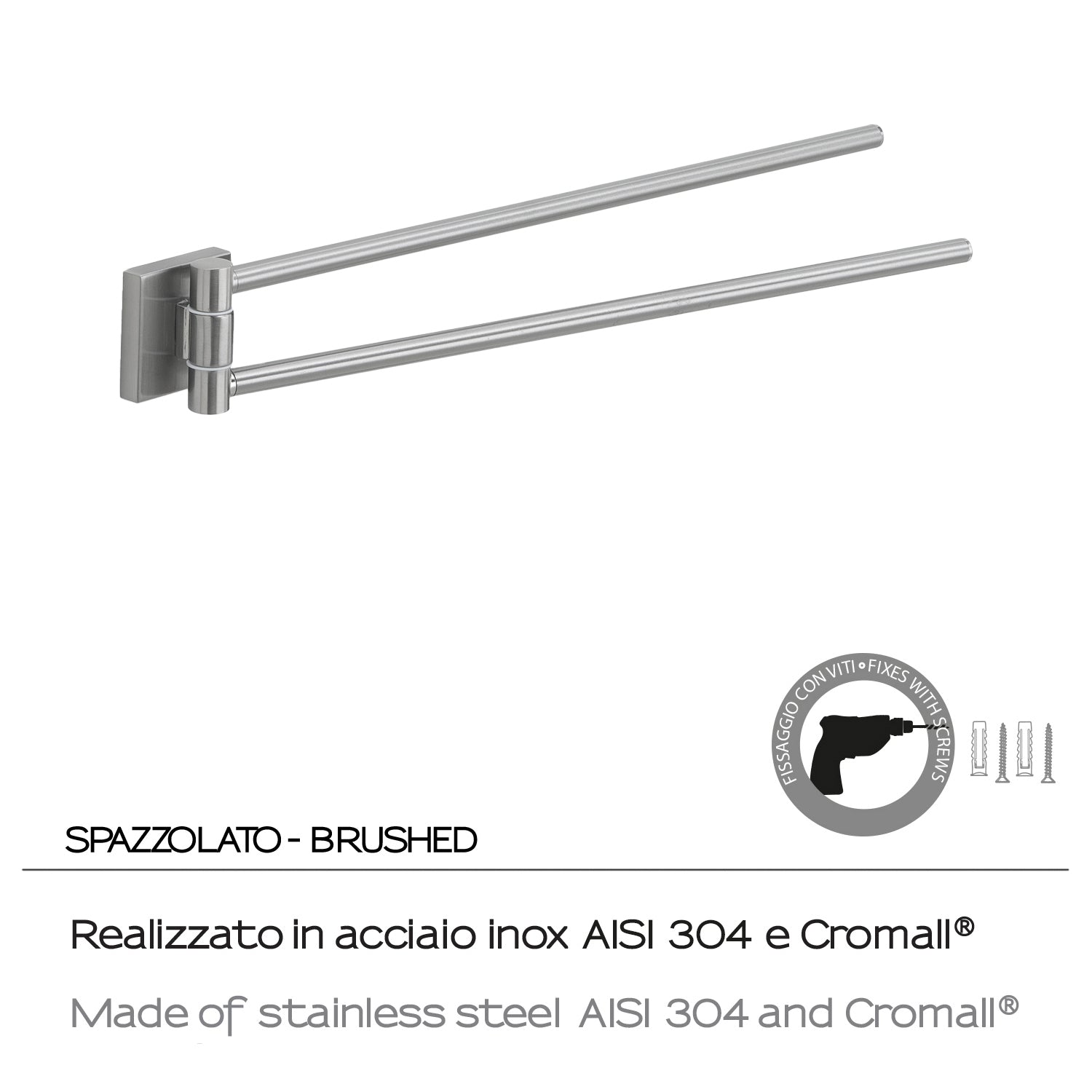 Portasalviette a snodo Fuji di Gedy - Spazzolato