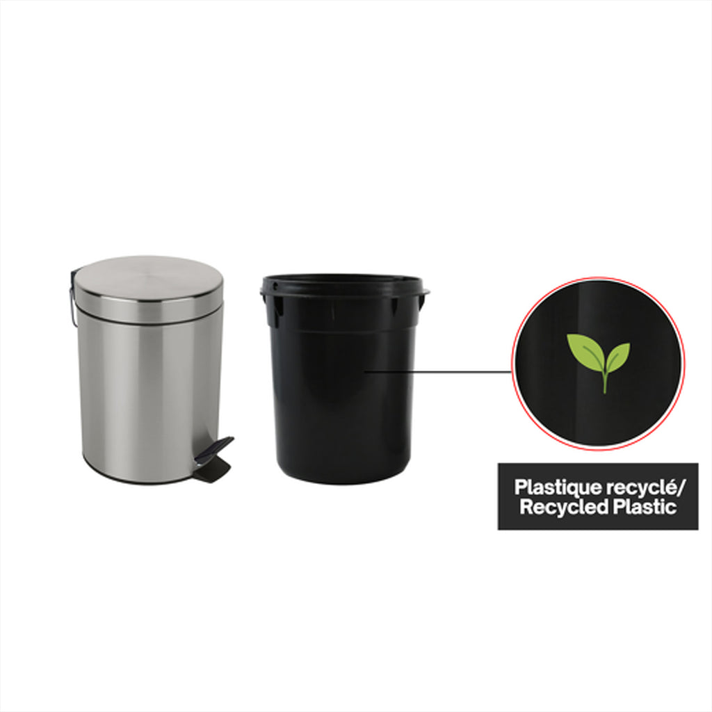 Pattumiera a pedale da 3L in Acciaio modello Sydney - Spazzolato