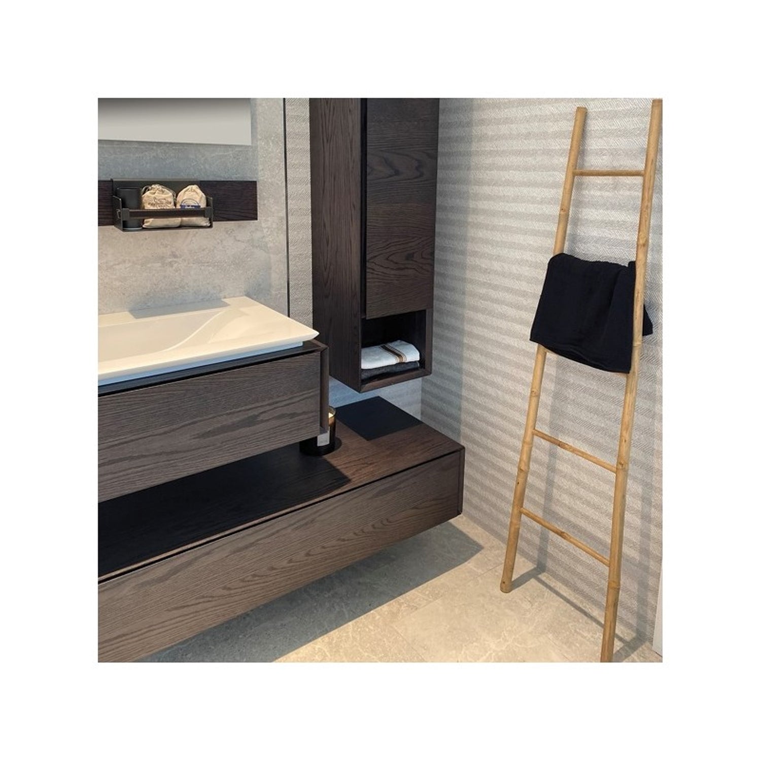 Scaletta portasciugamani a 5 livelli in BambÃ¹ - Marrone