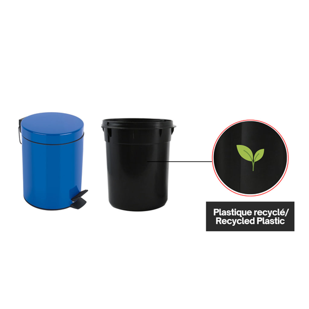 Pattumiera a pedale da 3L in Acciaio modello Sydney - Blu