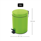 Pattumiera a pedale da 3L in Acciaio modello Sydney - Verde