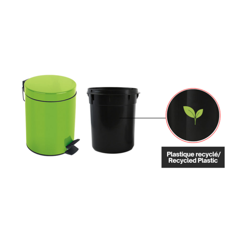 Pattumiera a pedale da 3L in Acciaio modello Sydney - Verde