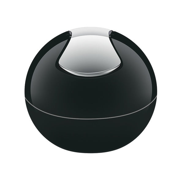 Pattumiera da 1L con coperchio basculante rimovibile modello Bowl - Nero Lucido