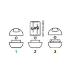 Pattumiera da 1L con coperchio basculante rimovibile modello Bowl - Total White