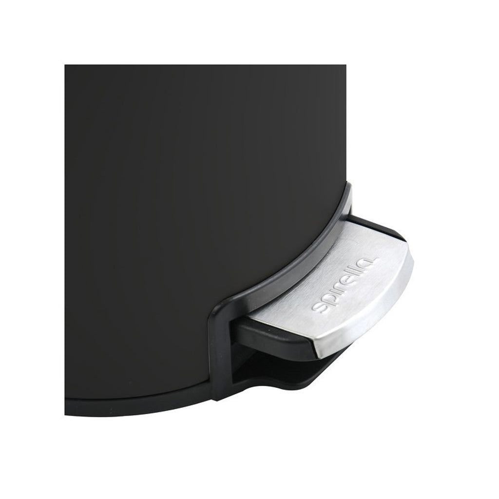 Pattumiera a pedale da 5L modello Riku in Acciaio Inox - Nero Opaco