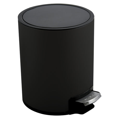 Pattumiera a pedale da 3L modello Riku in Acciaio Inox - Nero Opaco