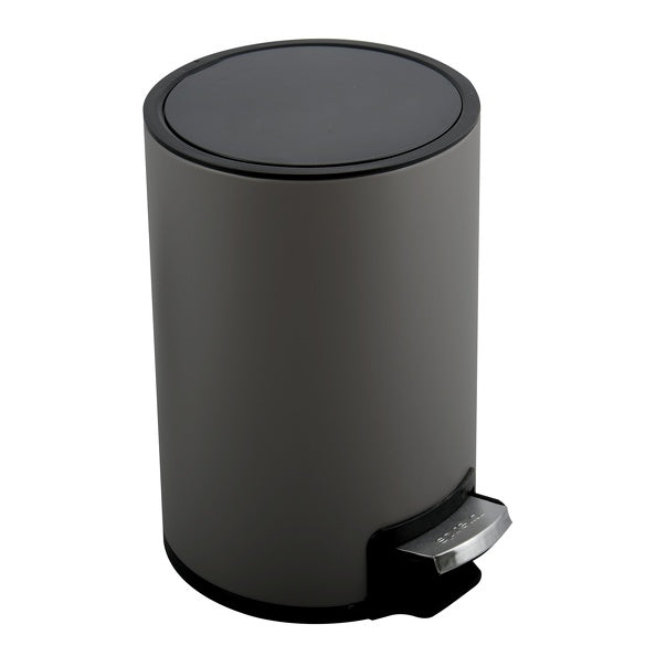 Pattumiera a pedale da 5L modello Riku in Acciaio Inox - Grigio Opaco