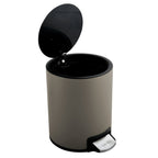 Pattumiera a pedale da 3L modello Riku in Acciaio Inox - Tortora Opaco