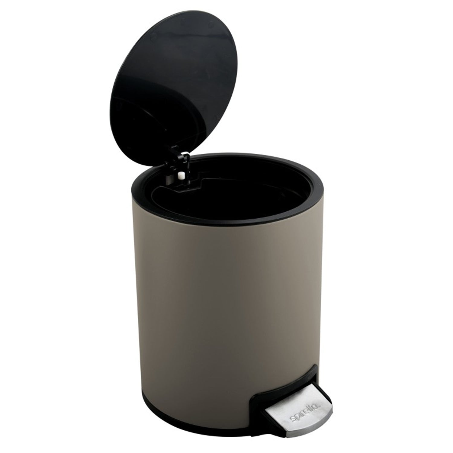 Pattumiera a pedale da 3L modello Riku in Acciaio Inox - Tortora Opaco