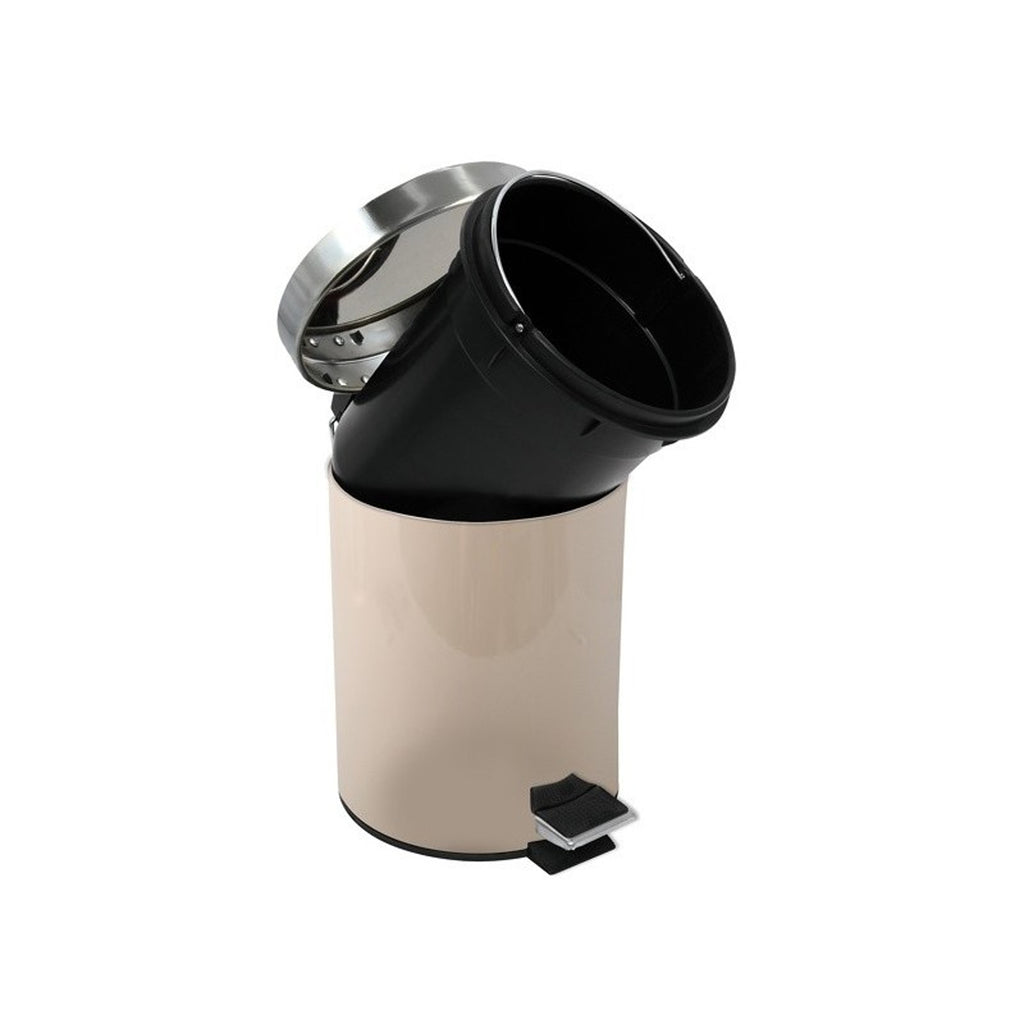 Pattumiera a pedale modello Unis da 3L in Acciaio Inox - Beige