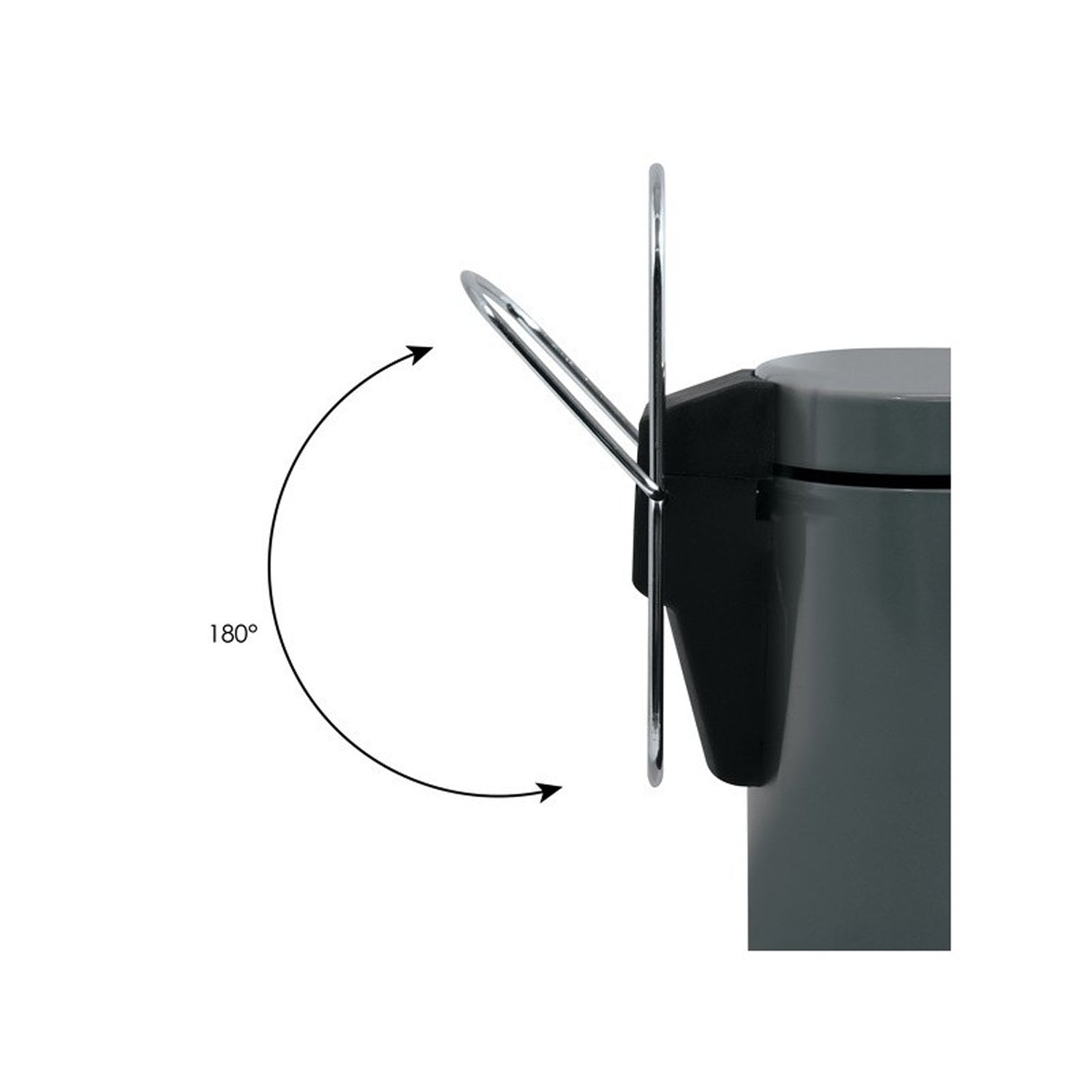 Pattumiera a pedale modello Unis da 3L in Acciaio Inox - Grigio Scuro