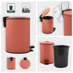 Pattumiera a pedale 3L in Acciaio modello Adelar - Terracotta Opaco
