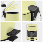 Pattumiera a pedale 3L in Acciaio modello Adelar - Giallo Opaco