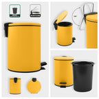 Pattumiera a pedale 3L in Acciaio modello Adelar - Giallo Sole Opaco