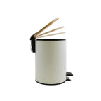 Pattumiera a pedale 3L in Acciaio e BambÃ¹ modello Adonis - Bianco