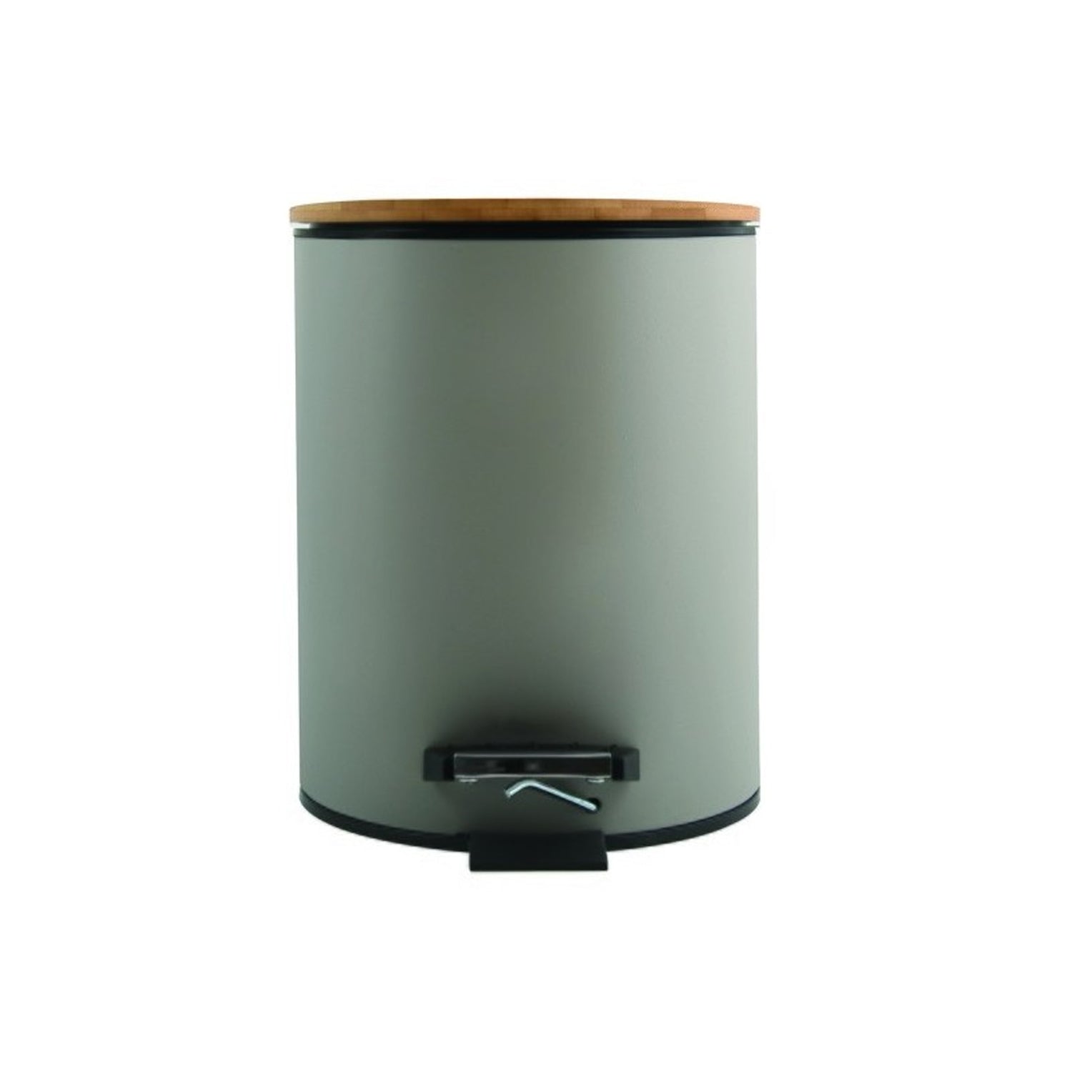 Pattumiera a pedale 5L in Acciaio e BambÃ¹ modello Adonis - Tortora Opaco