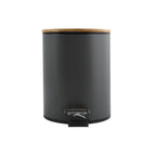 Pattumiera a pedale 5L in Acciaio e BambÃ¹ modello Adonis - Grigio Antracite Opaco