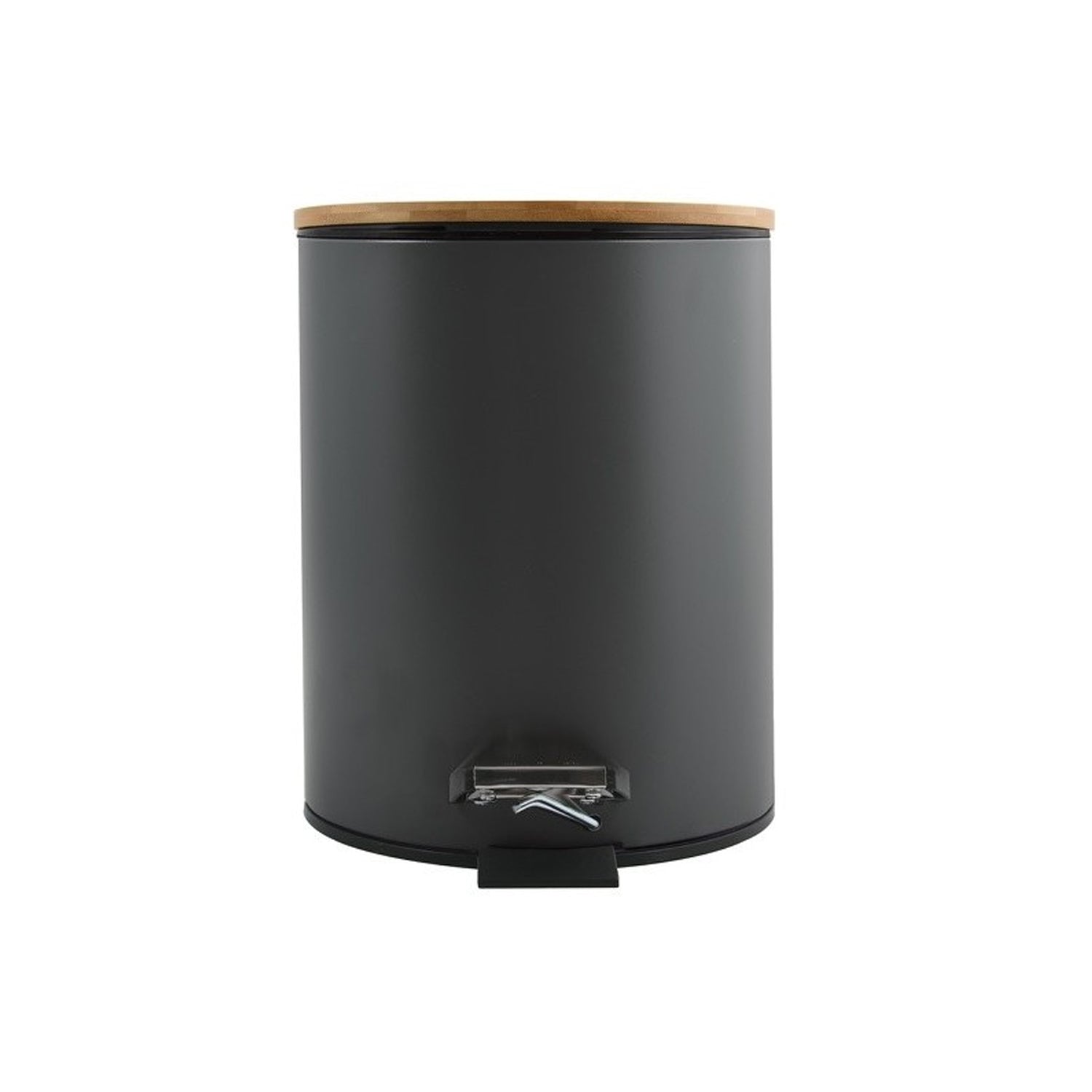 Pattumiera a pedale 5L in Acciaio e BambÃ¹ modello Adonis - Grigio Antracite Opaco