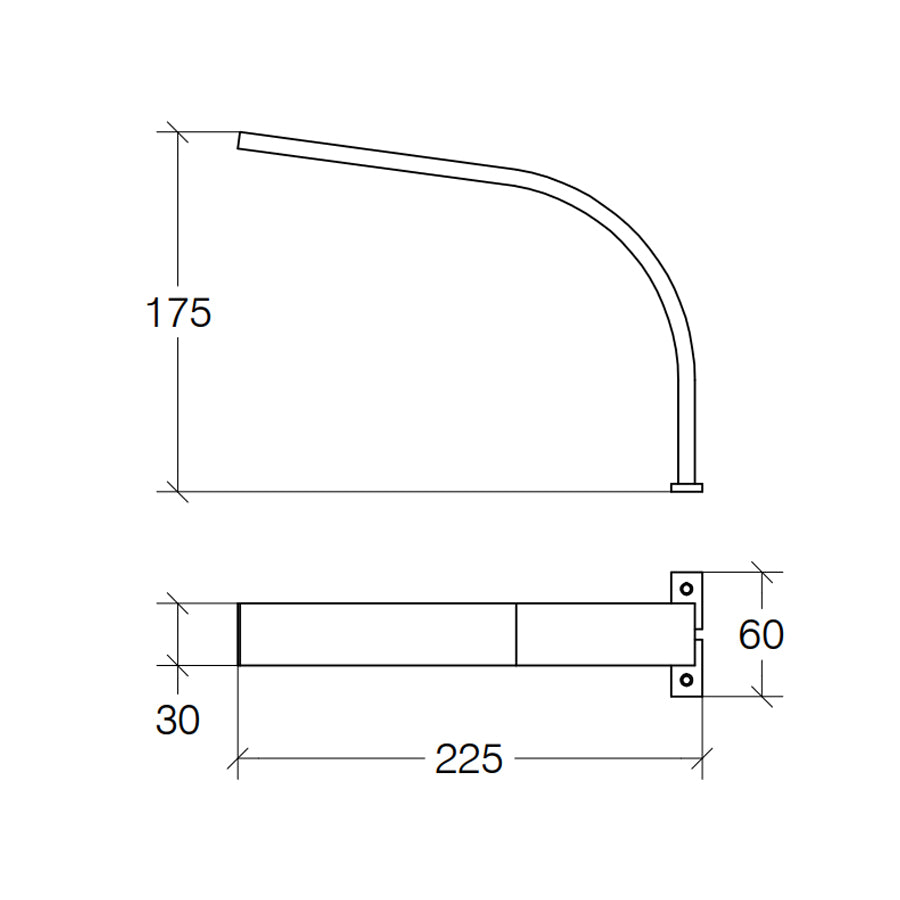 Lampada specchio a Led in alluminio cromato Lineabeta Ciari Distanza dallo specchio cm 22