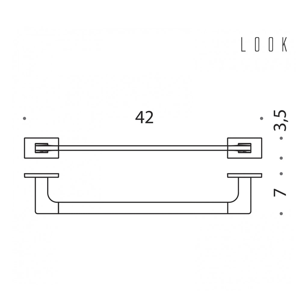 Porta salvietta 42cm in ottone nero opaco collezione Look di Colombo Design