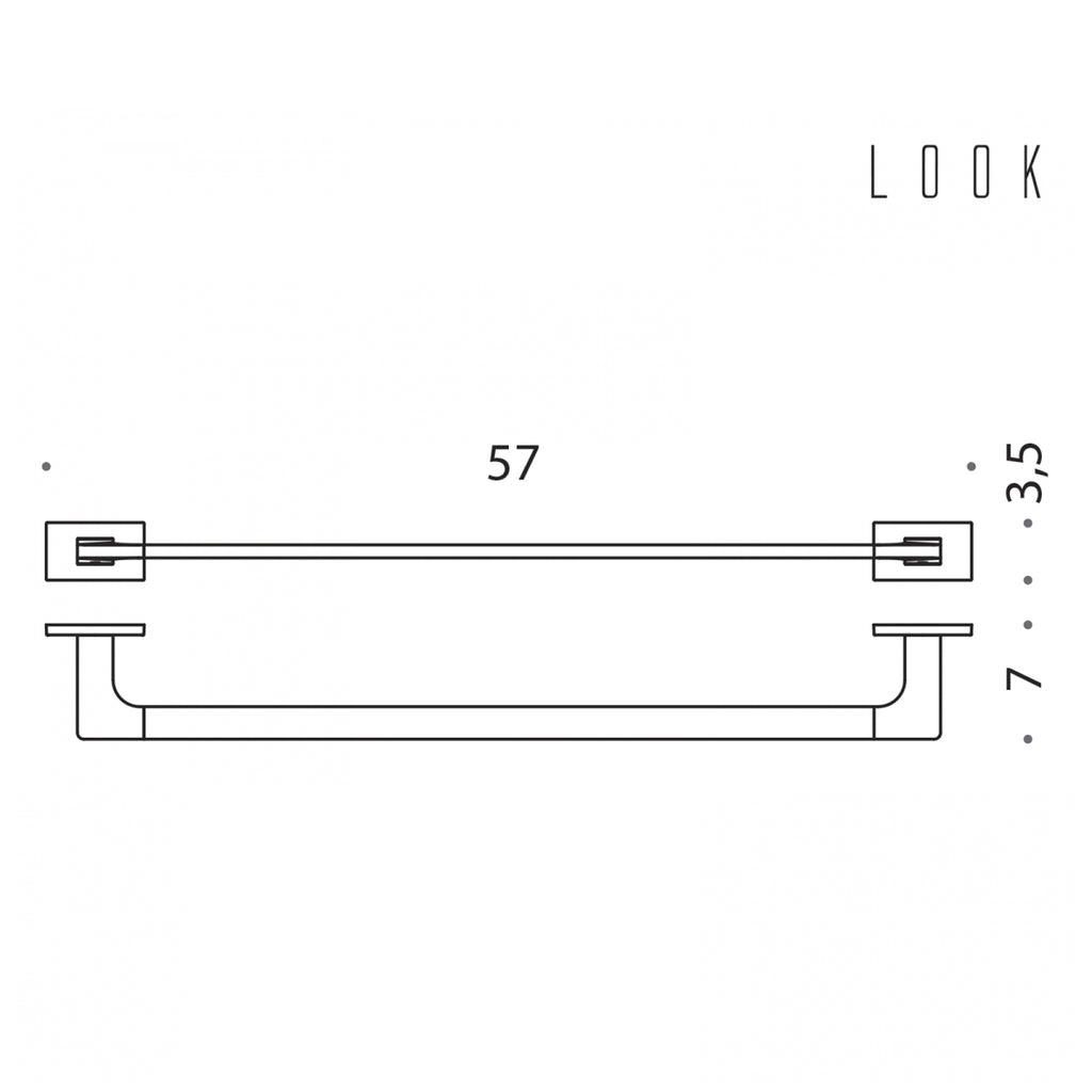 Porta salvietta 57cm in ottone collezione Look di Colombo Design