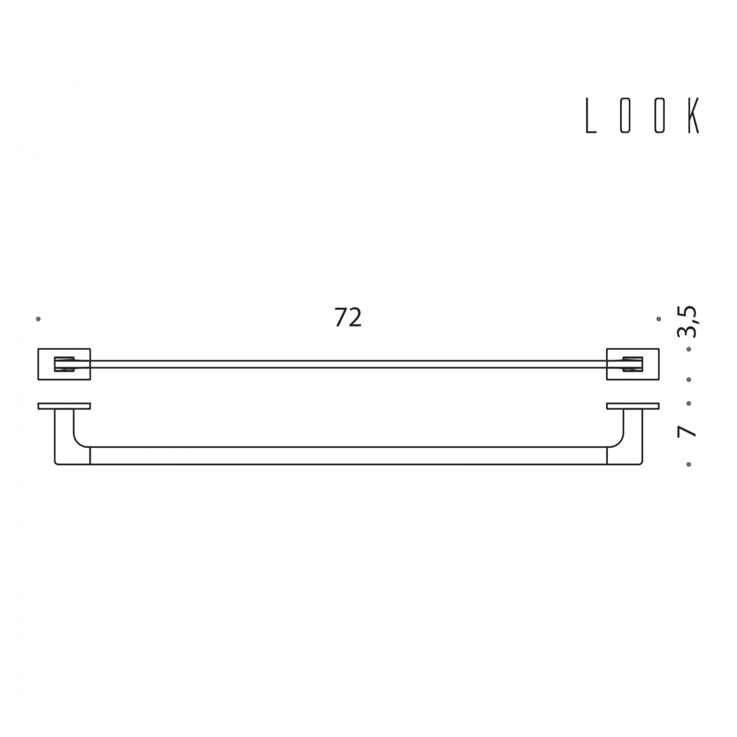 Porta salvietta 72cm in ottone collezione Look di Colombo Design
