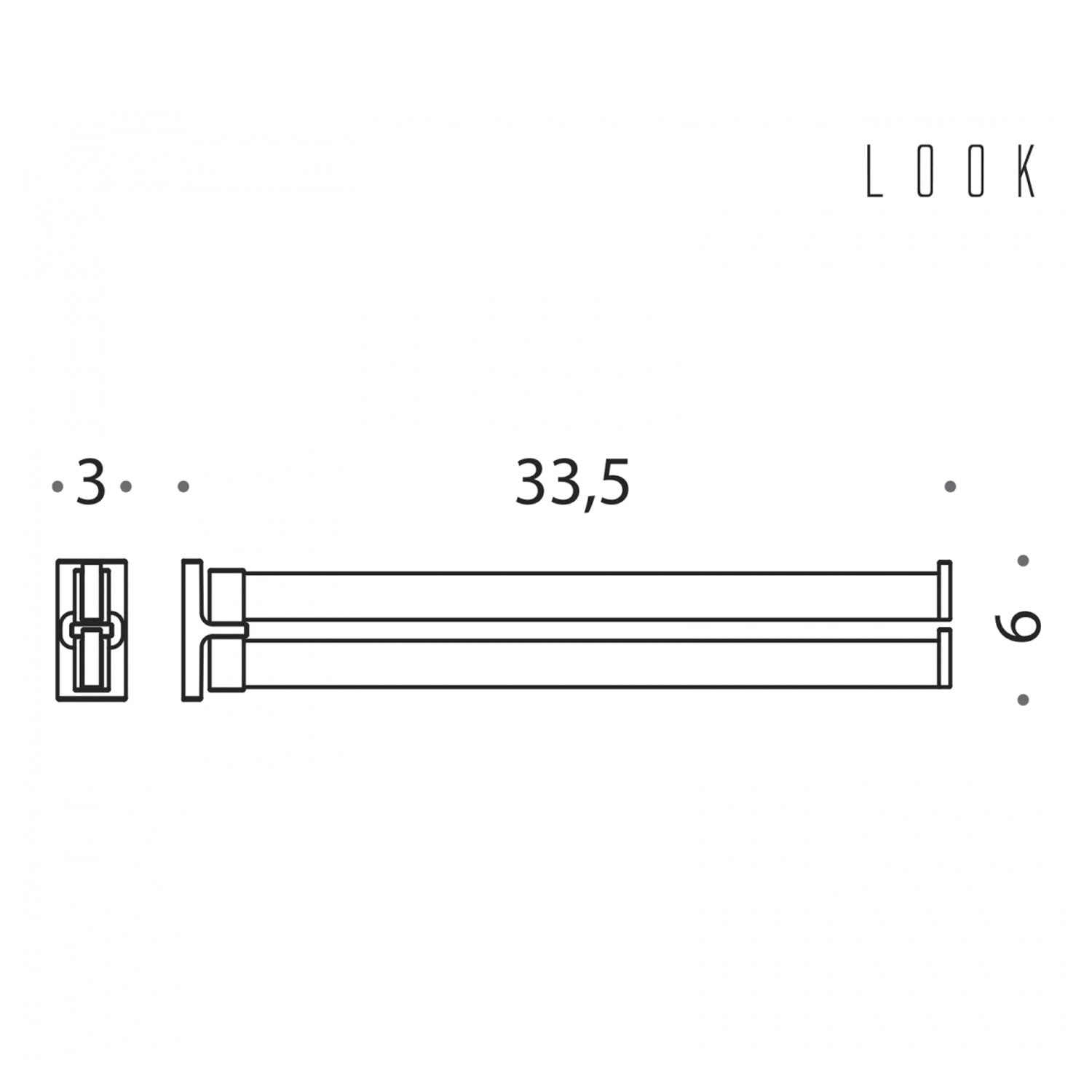 Porta salvietta doppio snodo in ottone collezione Look di Colombo Design