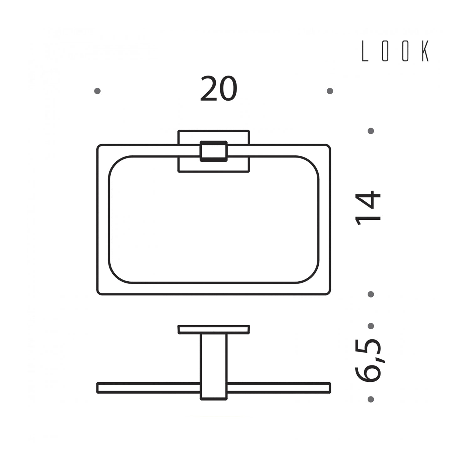 Porta salvietta ad anello nero opaco collezione Look di Colombo Design