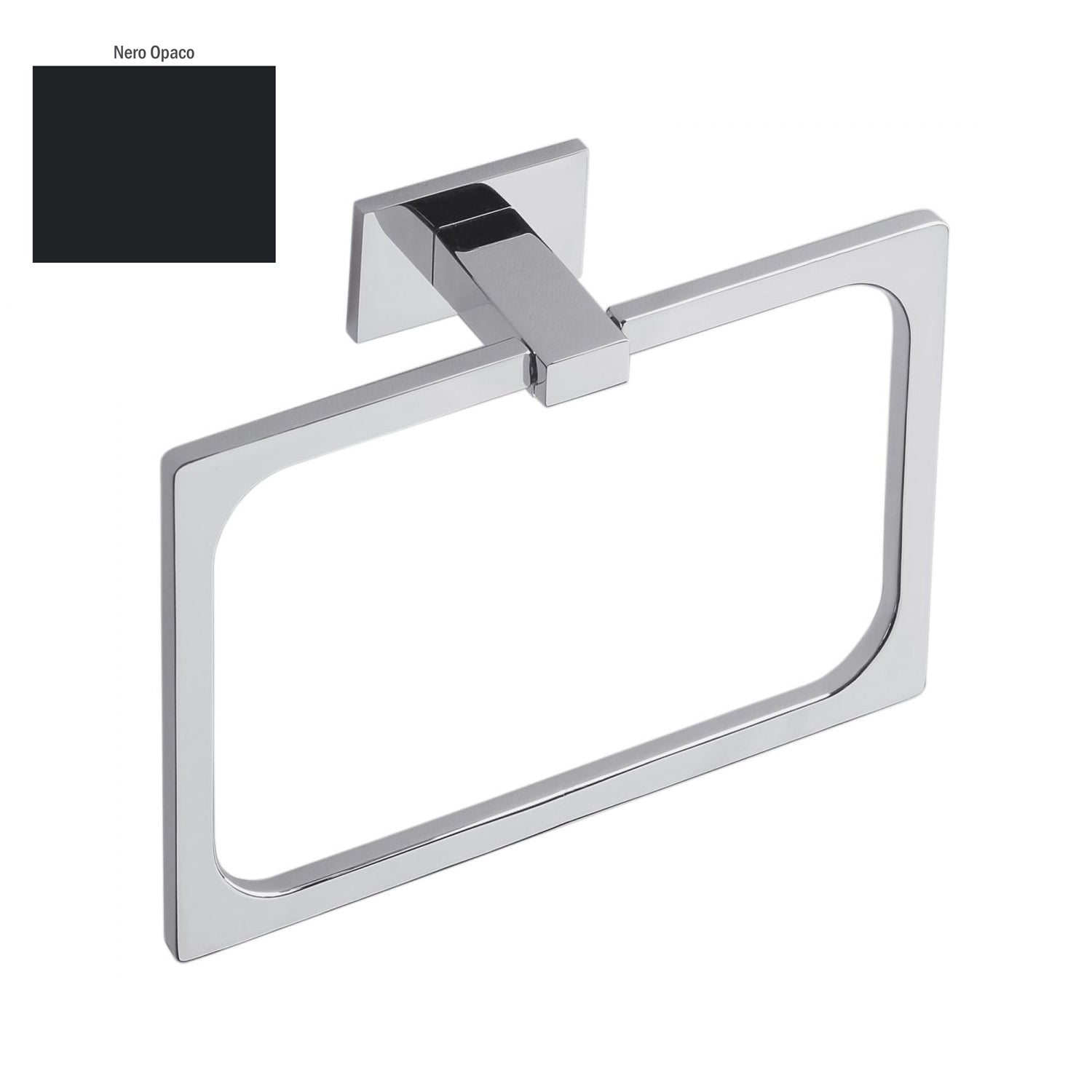 Porta salvietta ad anello nero opaco collezione Look di Colombo Design