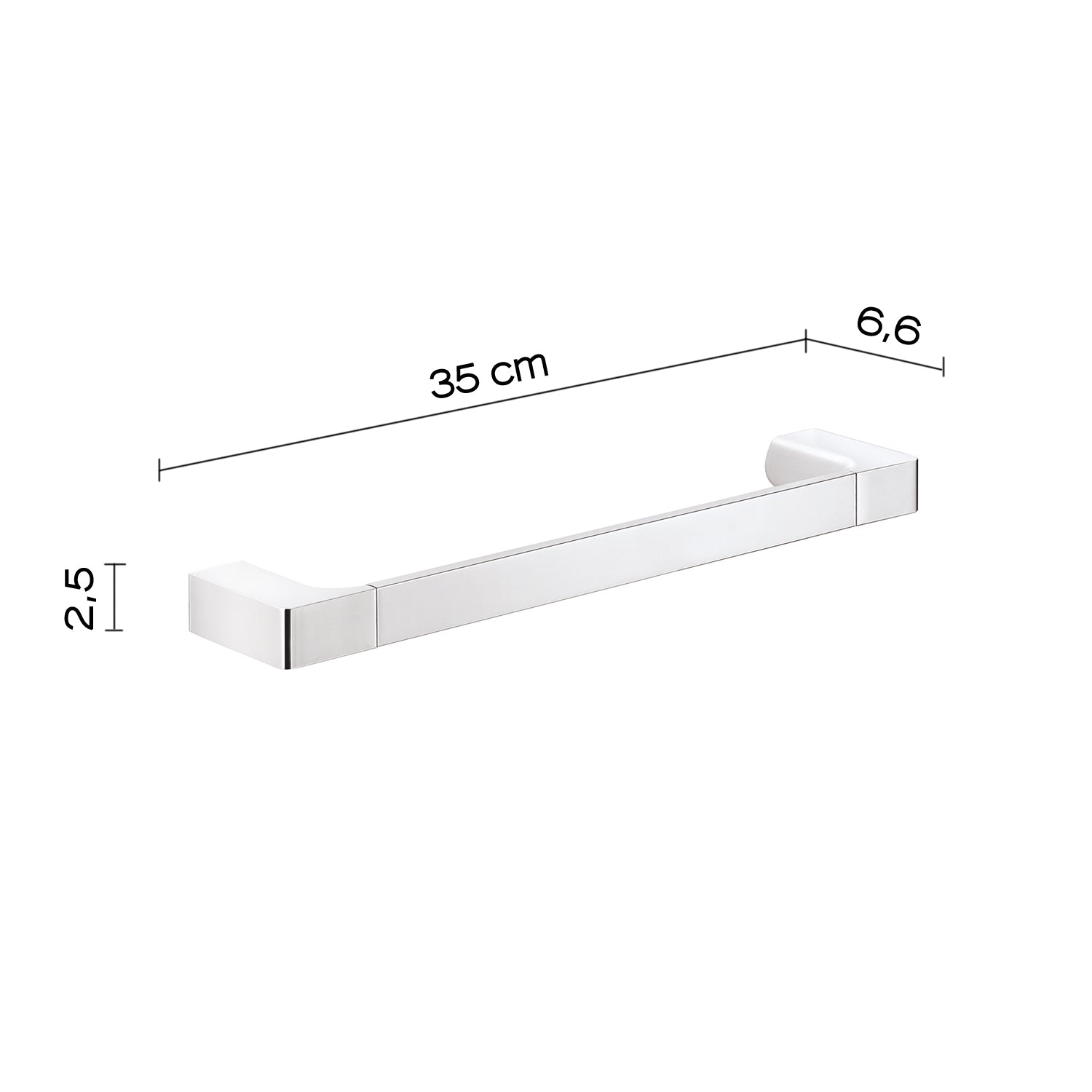 Portasalviette a muro Gedy serie Pirenei 35 cm - Cromato