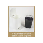 Cestino Gettacarta POD Bianco capienza di 5 litri con chiusura Soft Close e maniglia sul retro