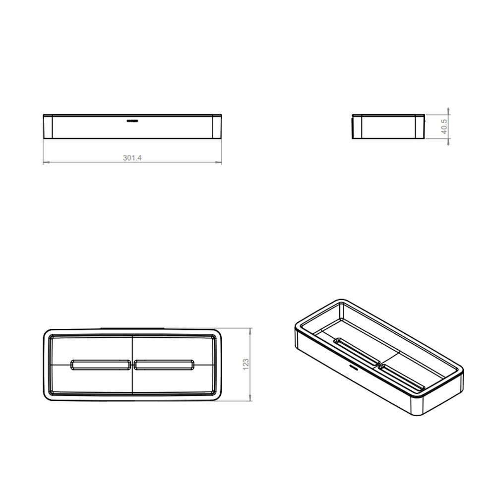 Porta sapone doccia in ottone cromato e plastica della collezione 'Extreme' by Cosmic cm 30x12x4